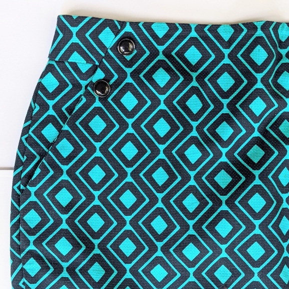 Ann Taylor Loft Petite Blue/Teal Button Detail Pencil Skirt 4P - Picture 3 of 3